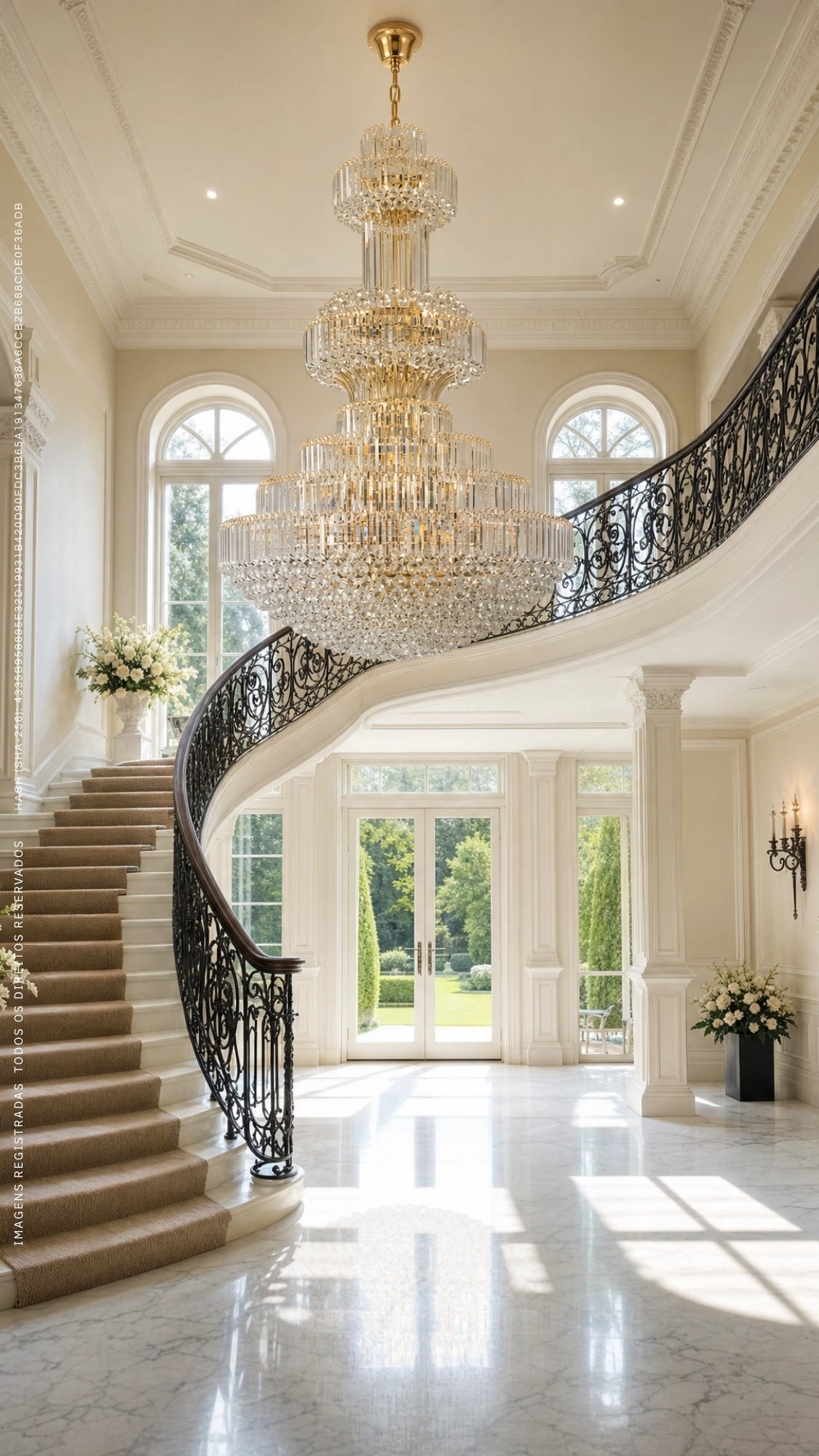 Lustre Imperial Clássico Cristal Legítimo Escada Mansão 44 Lâmpadas Bivolt