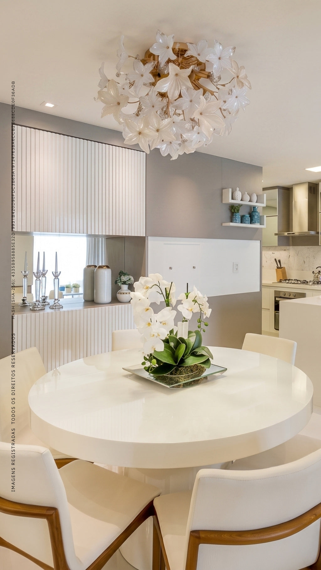 Plafon Floral Dourado Design Orgânico Bivolt