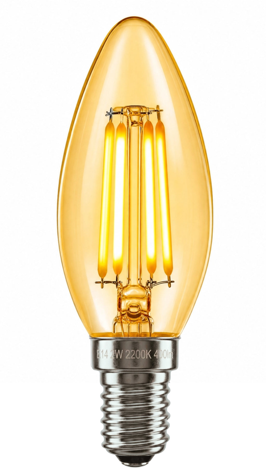 Lâmpada Led Vela Filamento E14 4w Âmbar Retrô Bivolt 2200k