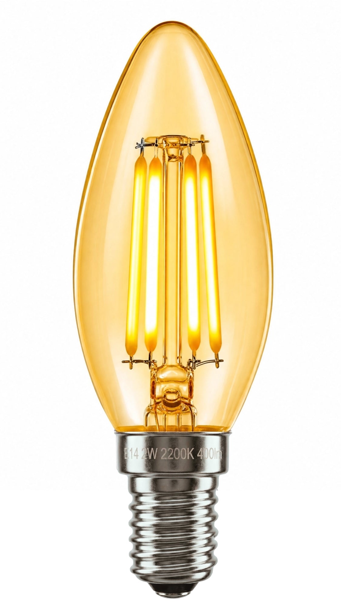 Lâmpada Led Vela Filamento E14 4w Âmbar Retrô Bivolt 2200k