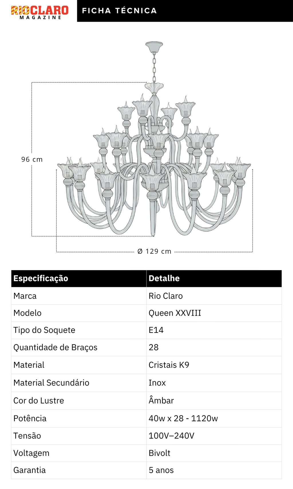 Lustre Candelabro De Cristal Luxuoso Ambar Com 28 Braços