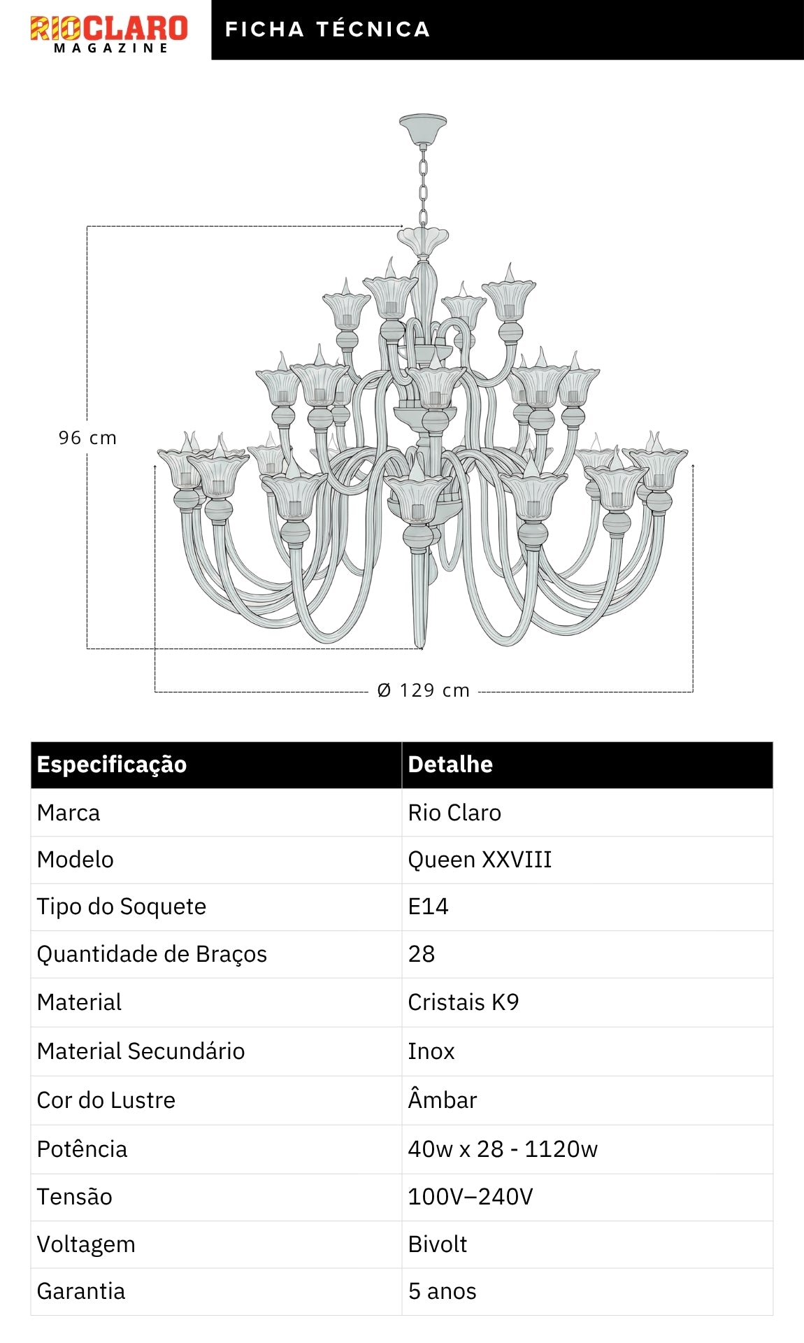 Lustre Candelabro De Cristal Luxuoso Ambar Com 28 Braços