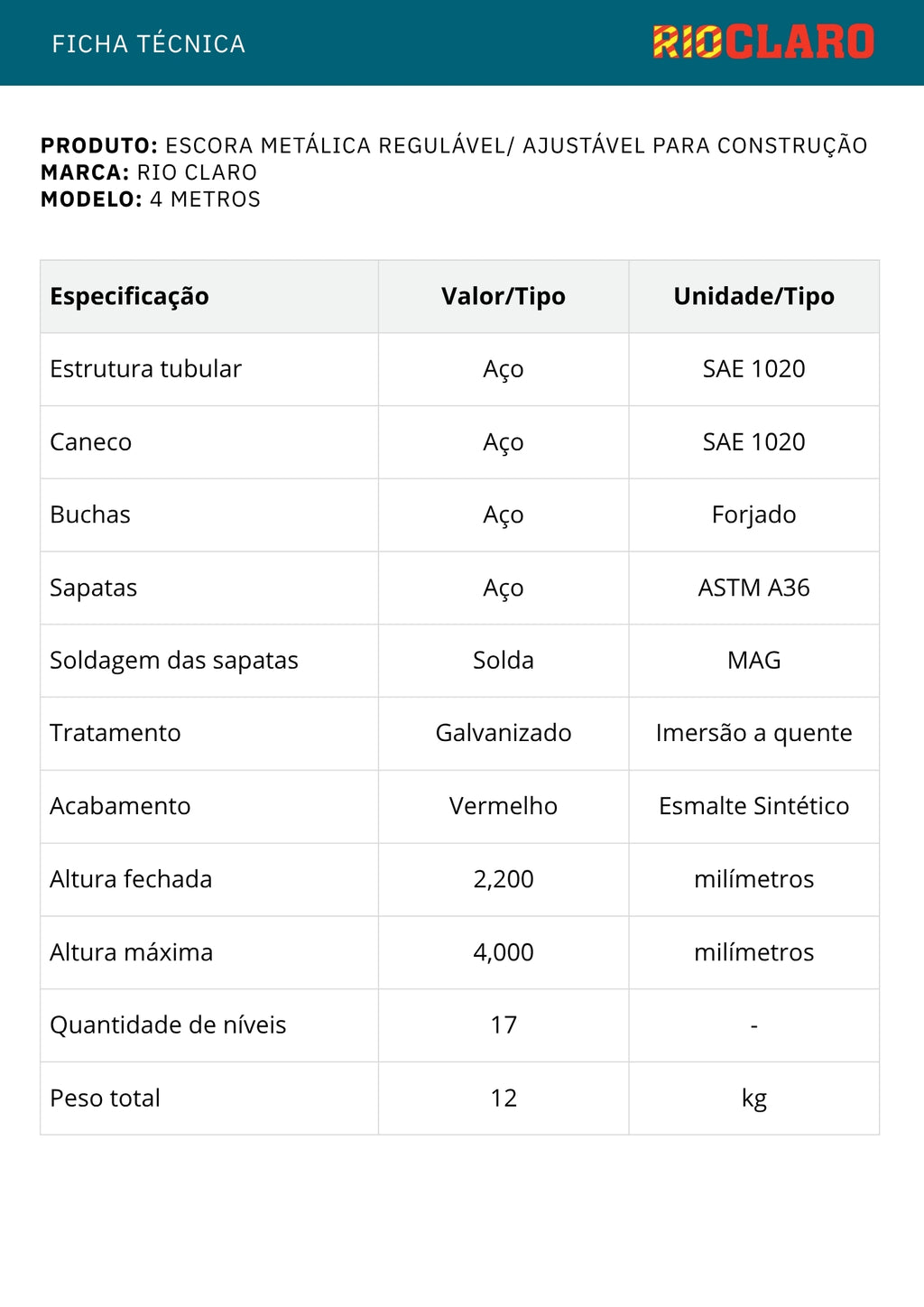 10 Escoras Metálicas Com Regulagem Para Laje Até 4 Metros