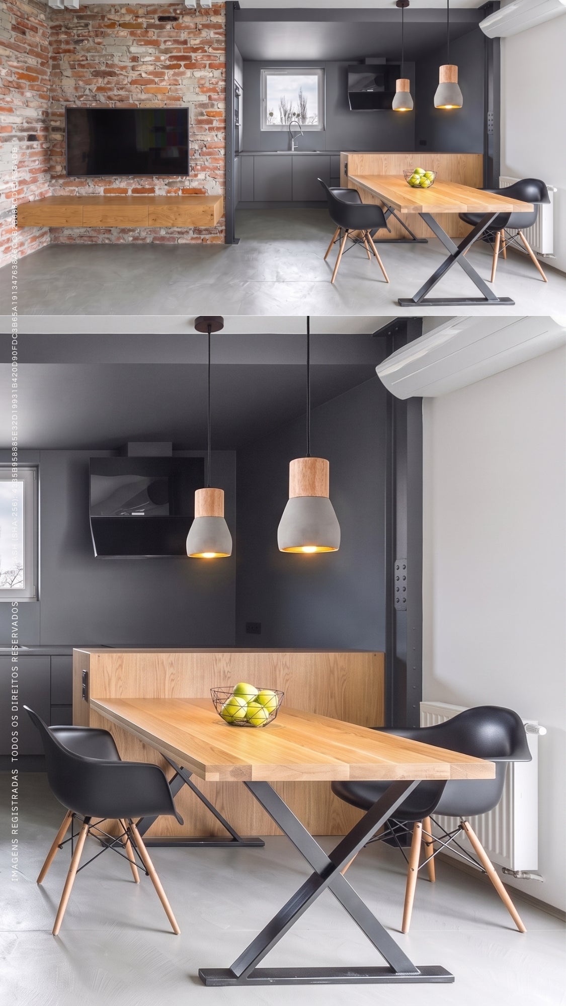Luminaria Pendente Design Industrial Concreto Madeira E27 Bivolt