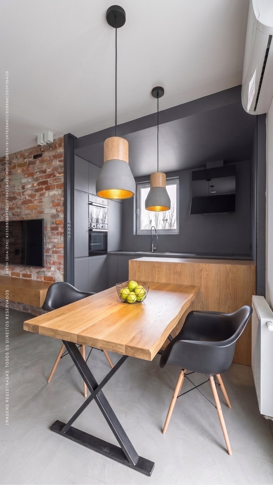 Luminaria Pendente Design Industrial Concreto Madeira E27 Bivolt