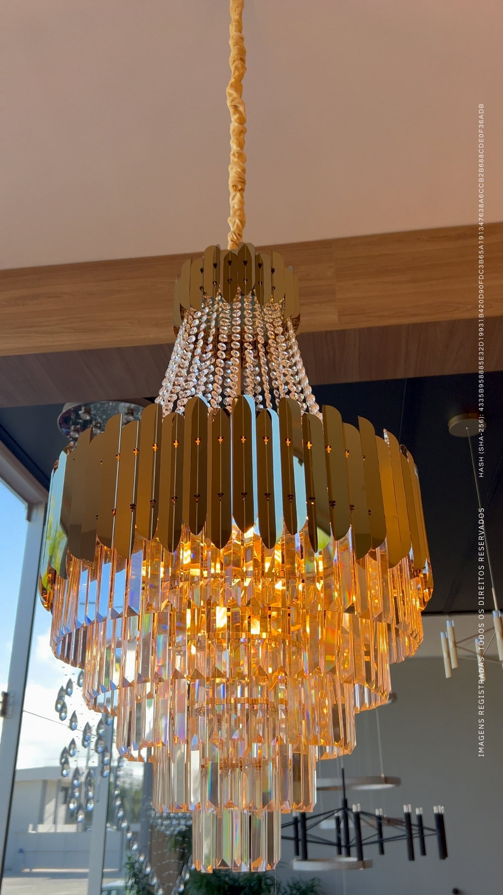 Lustre Pendente De Cristal Legítimo Imperial Dourado