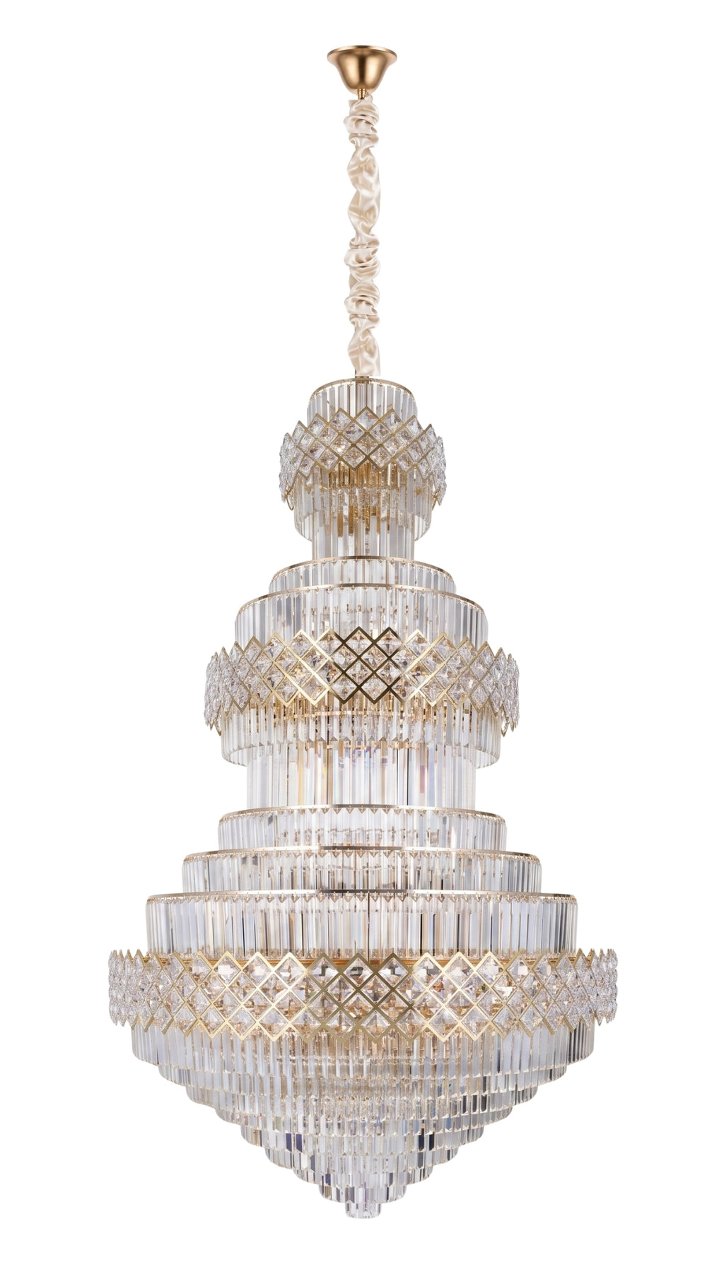 LUSTRE PARA SALA COM PÉ DIREITO ALTO IMPERIAL CRISTAL LEGÍTMO