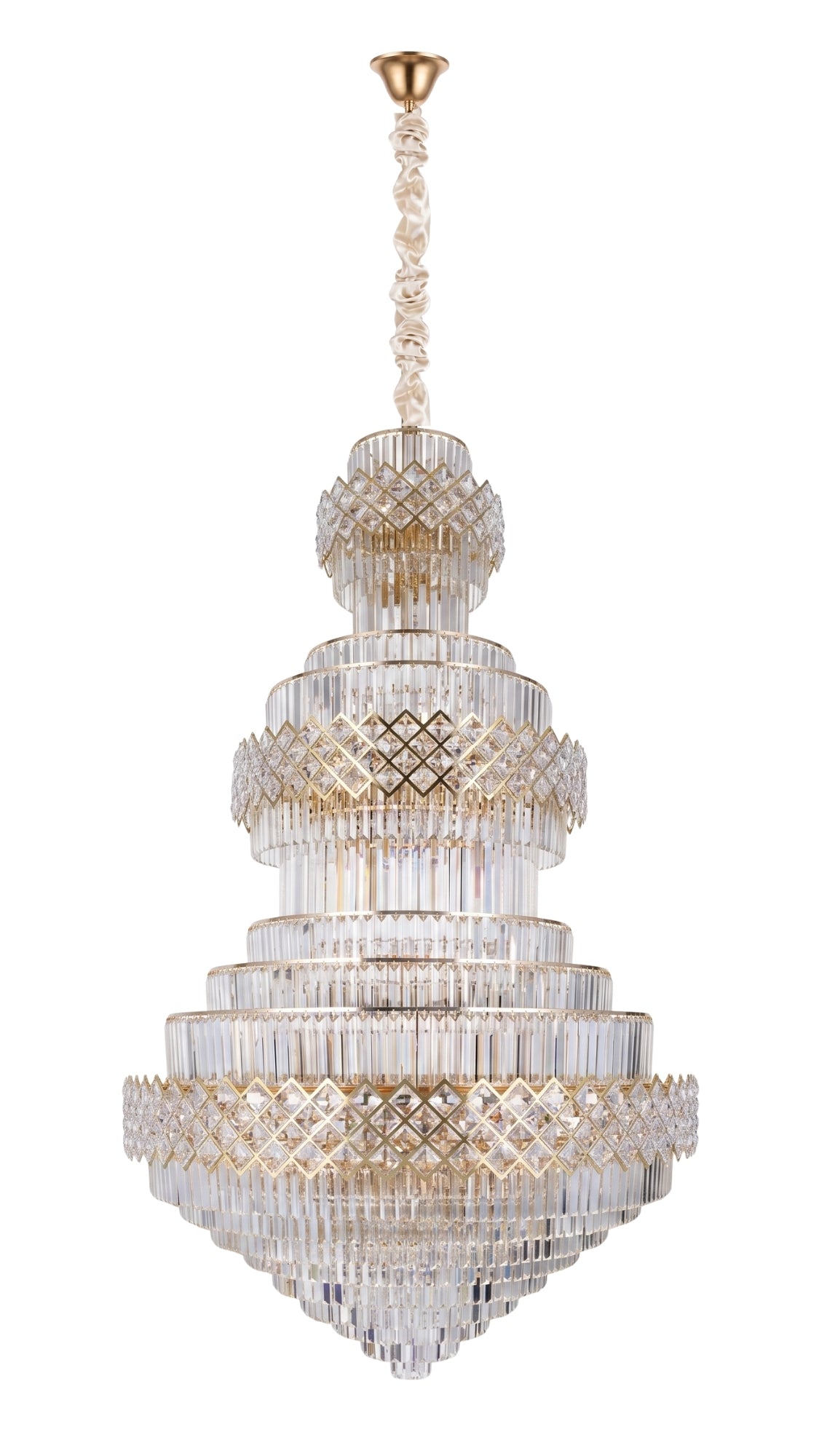 LUSTRE PARA SALA COM PÉ DIREITO ALTO IMPERIAL CRISTAL LEGÍTMO