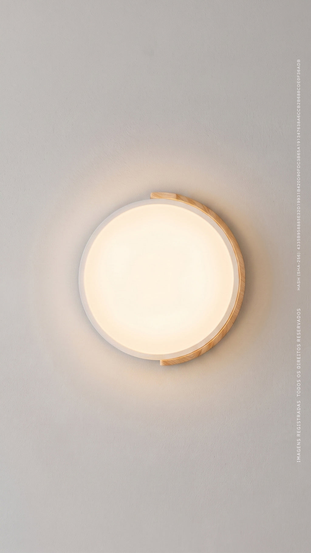 Plafon Led Sobrepor Redondo C/ Madeira 24w 3 Em 1 - Off White