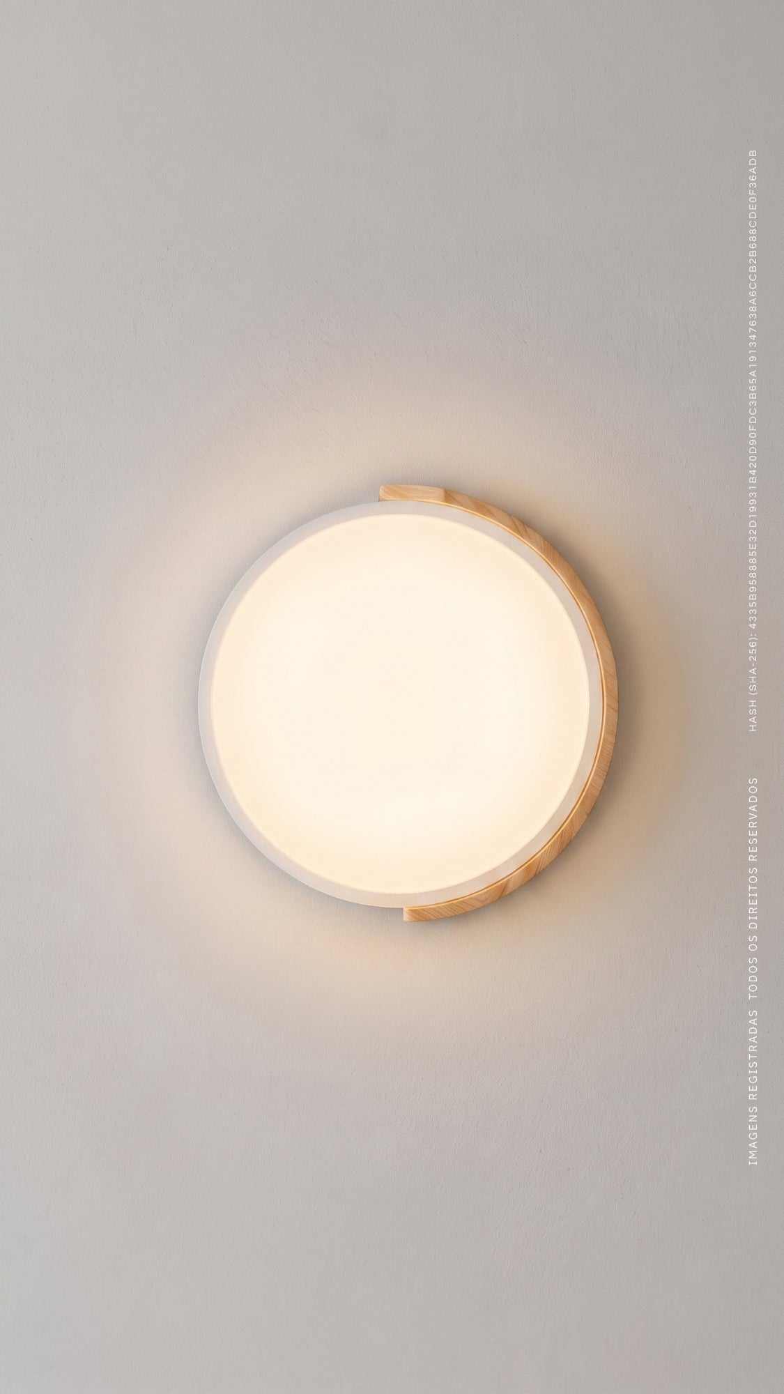 Plafon Led Sobrepor Redondo C/ Madeira 24w 3 Em 1 - Off White