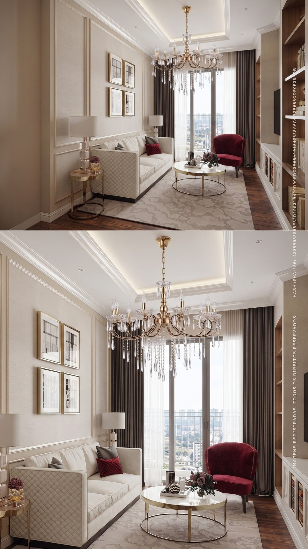Lustre Clássico de Cristal Legítimo 8 Braços Dourado Ouro 18K