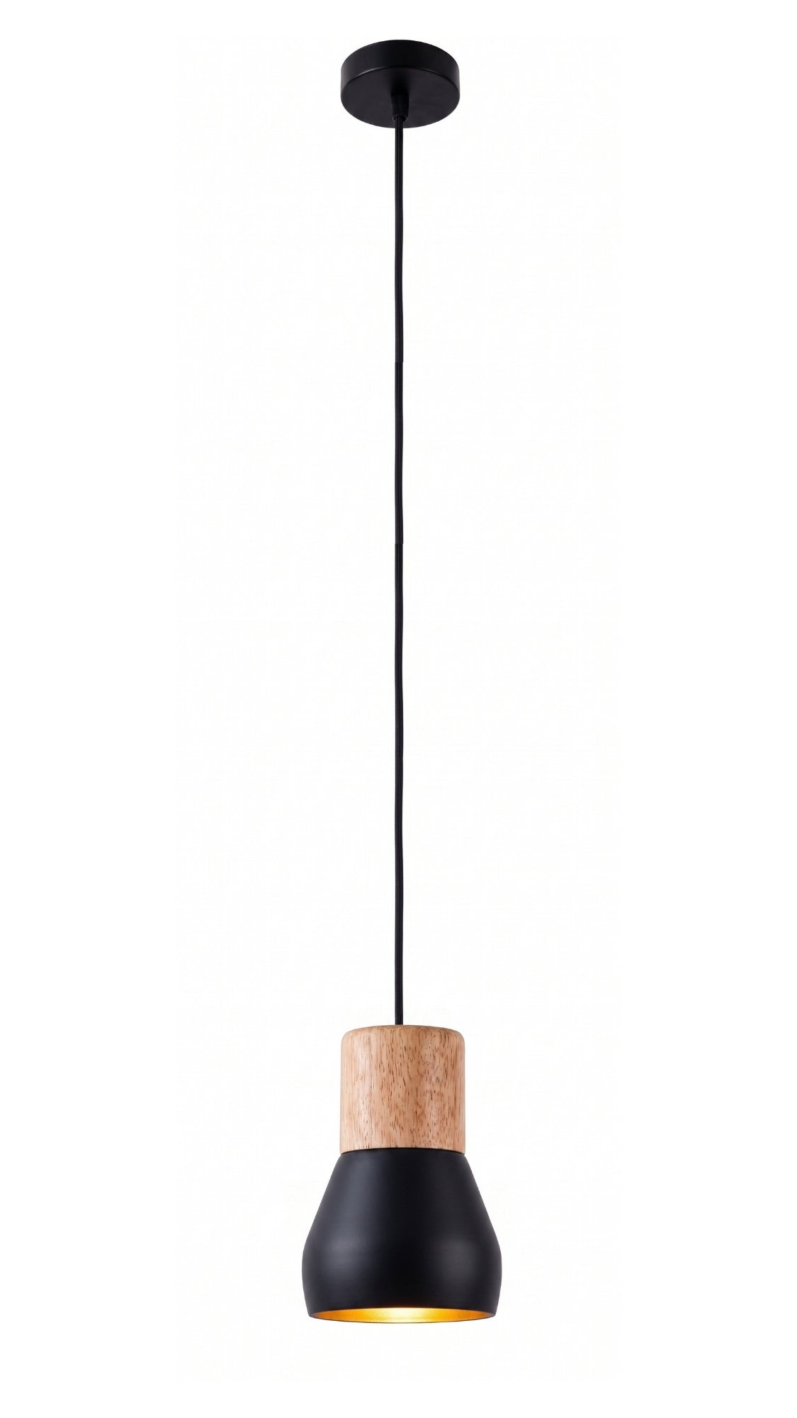 Luminária Pendente Design Industrial Madeira Cimento Preto E27 Bivolt