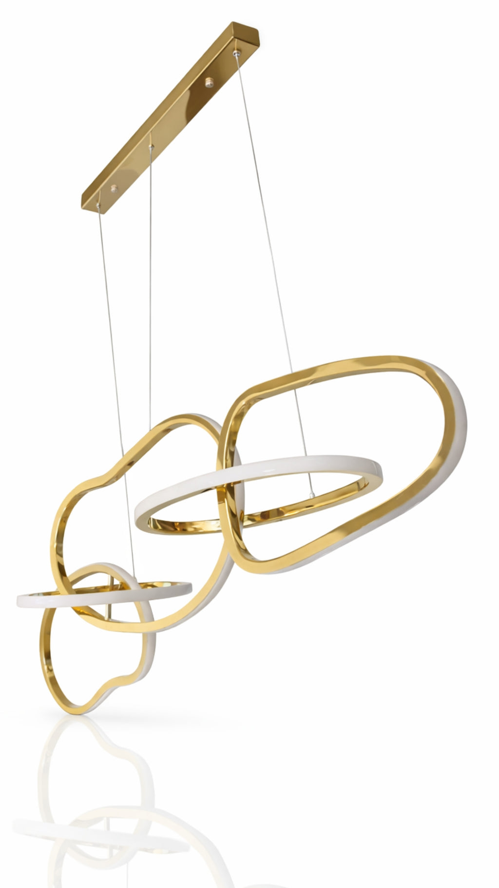 Lustre LED Moderno Dourado 85W Pendente Design Conexion