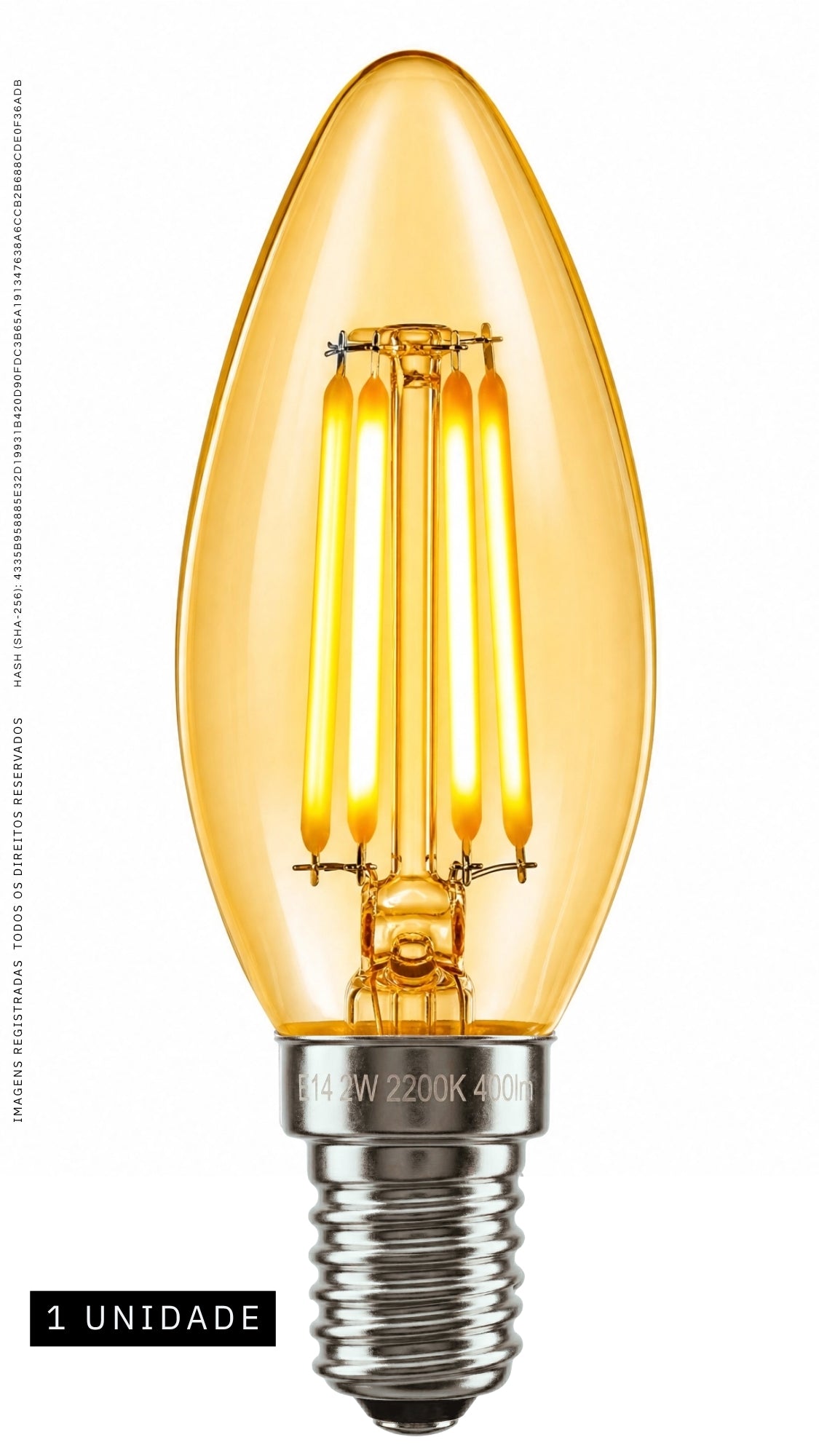 Lâmpada Led Vela Filamento E14 4w Âmbar Retrô Bivolt 2200k