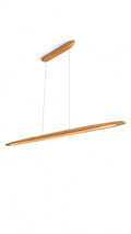 Lustre Pendente Linear Madeira Led 3000k Louro Freijó 24W
