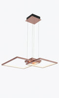Pendente LED Quadrado Moderno Rose Gold Sala Quarto Bivolt