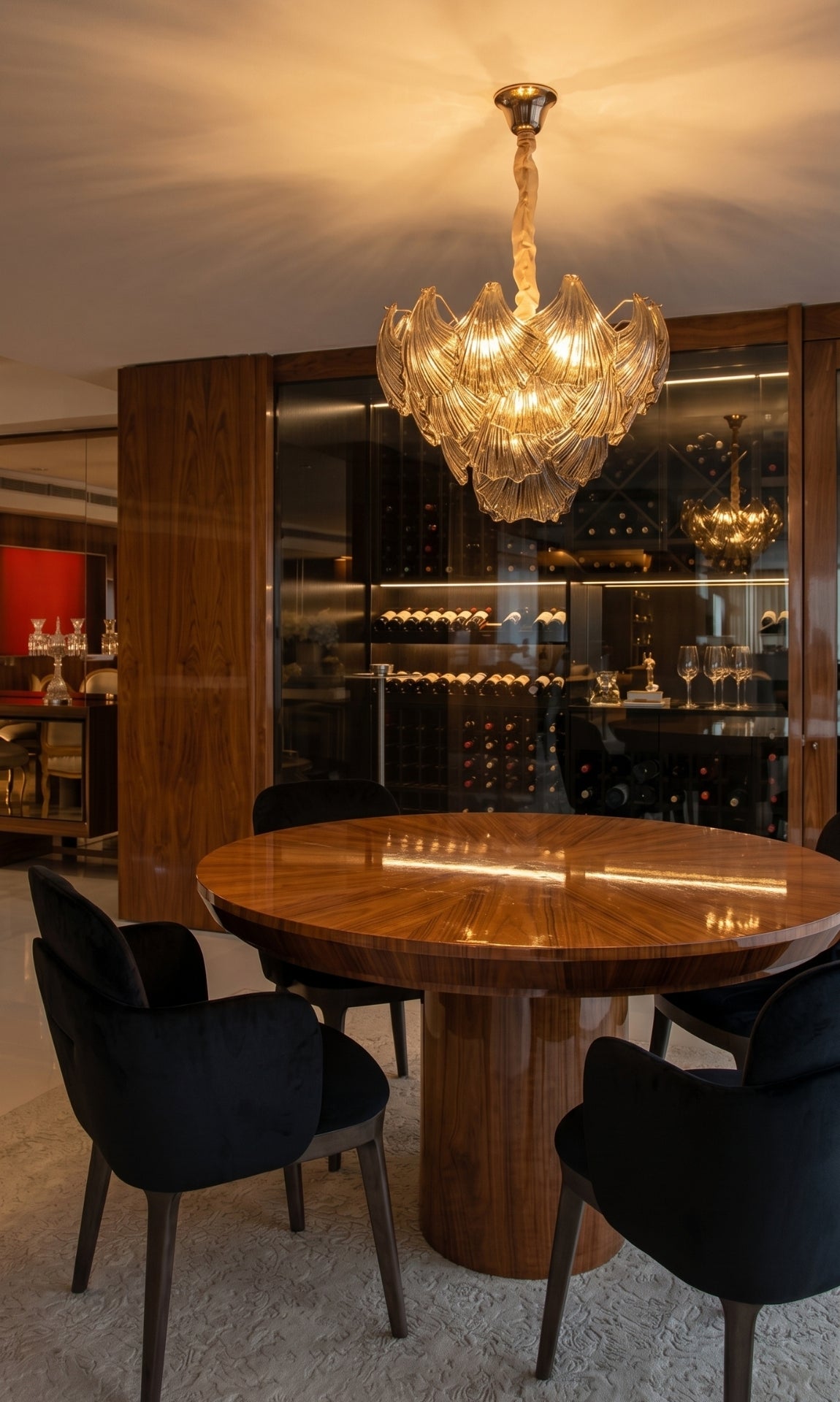 Lustre Cristal Murano Dal Mare Conhaque Ouro 18k Bivolt