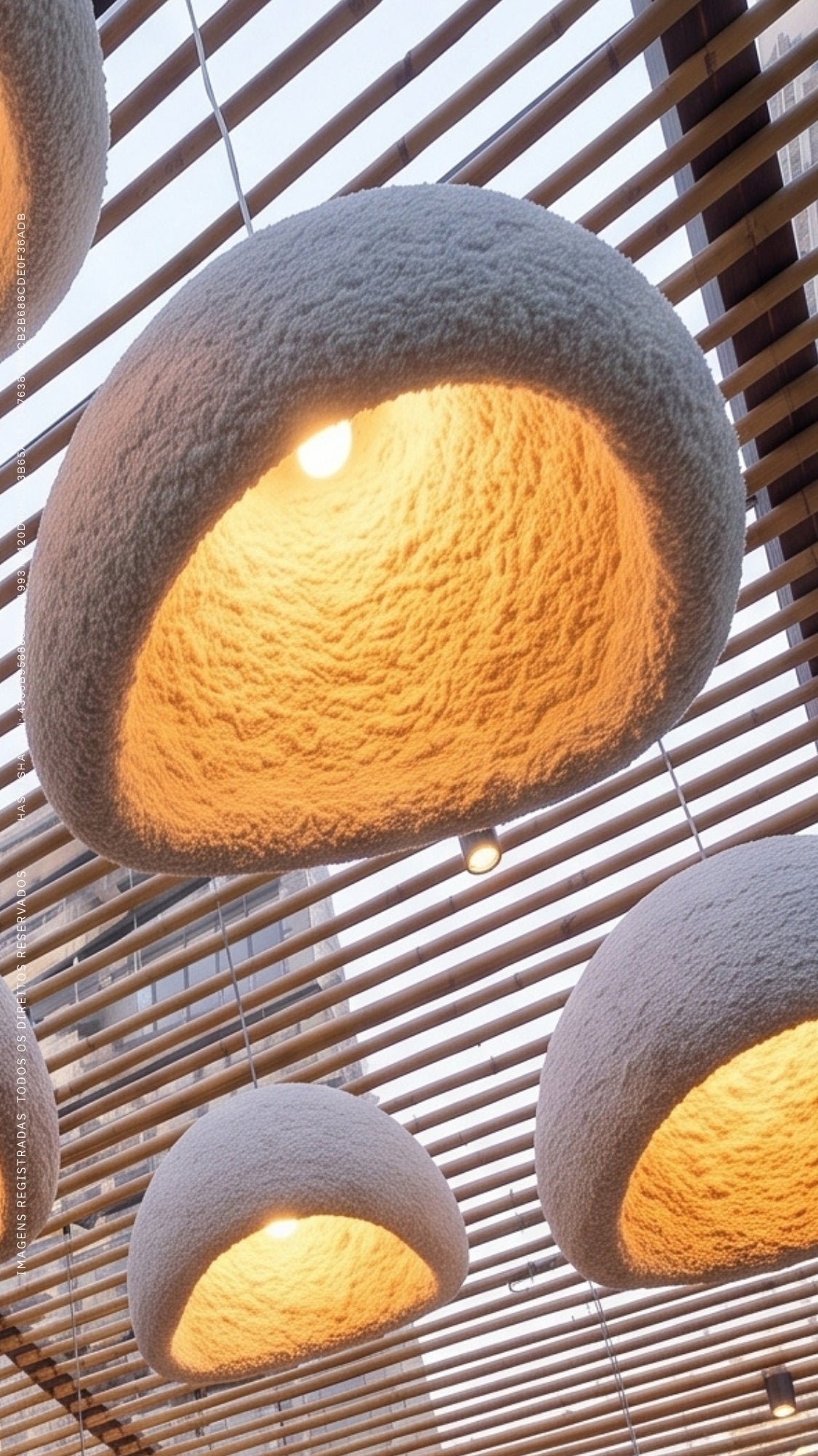 Luminária Pendente Teto Wabi-Sabi Resina Branca 40cm Bivolt