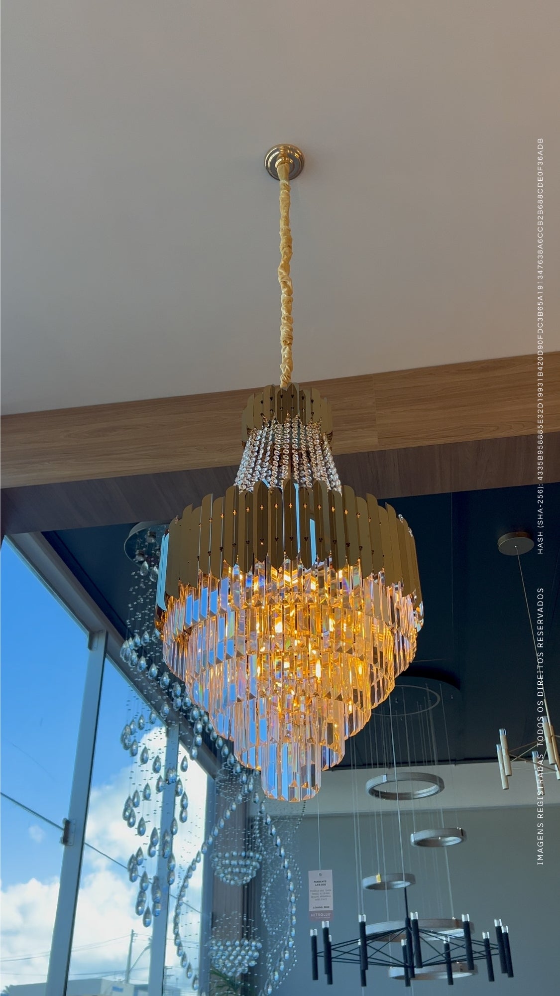 Lustre Pendente De Cristal Legítimo Imperial Dourado