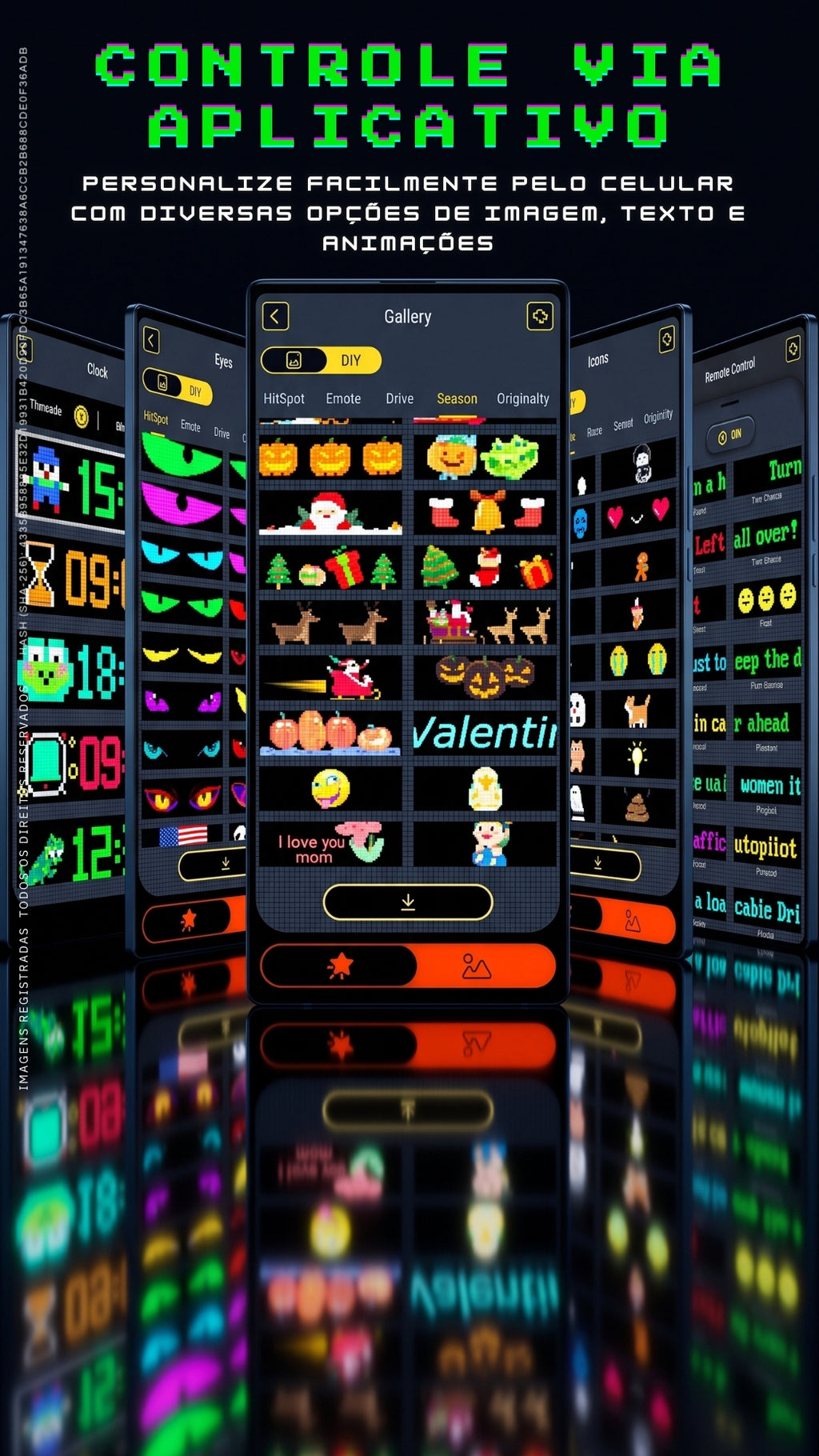 Painel Letreiro Led Flexível Automotivo Rgb Matrix App Usb