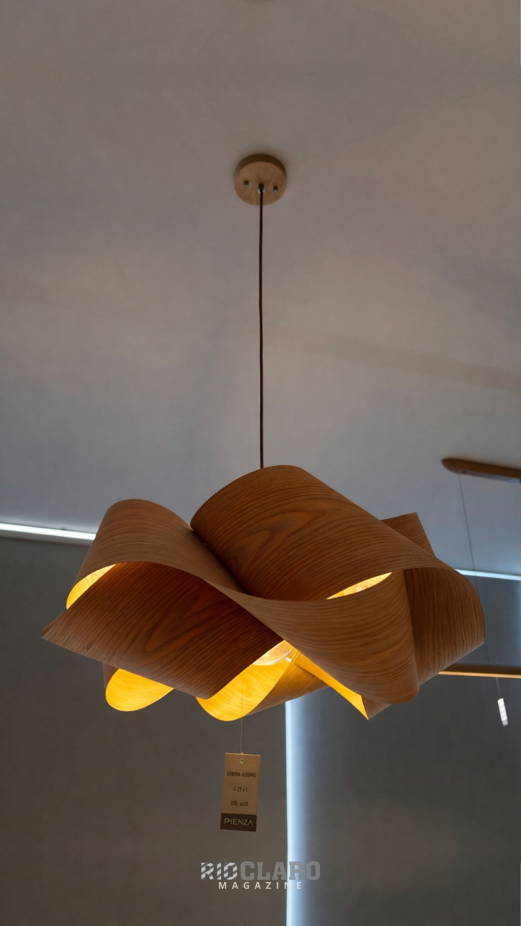 Lustre Pendente Madeira Genova 62cm E27 Bivolt Nitrolux