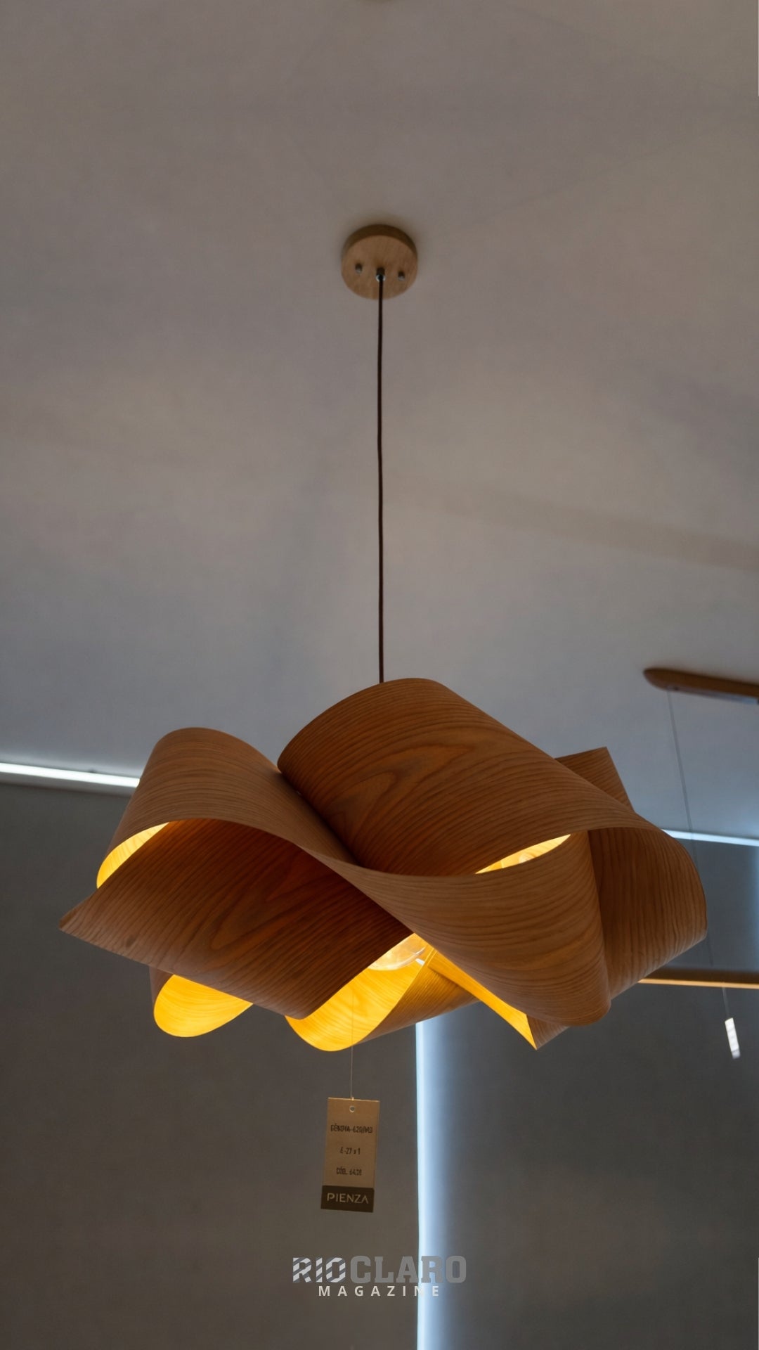 Lustre Pendente Madeira Genova 62cm E27 Bivolt Nitrolux