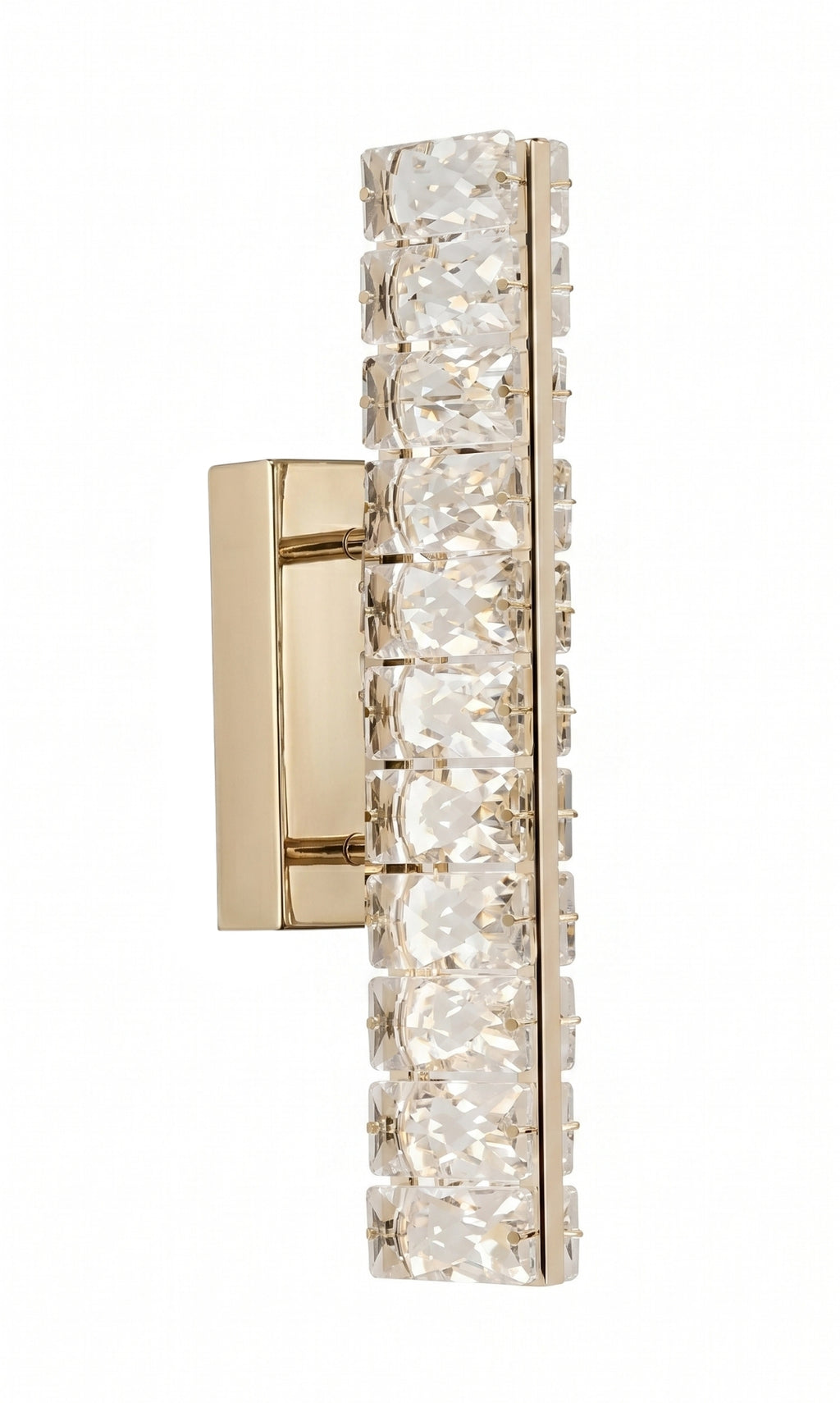 Arandela Parede Cristal Dourada Led Letras Alfabeto A - Z