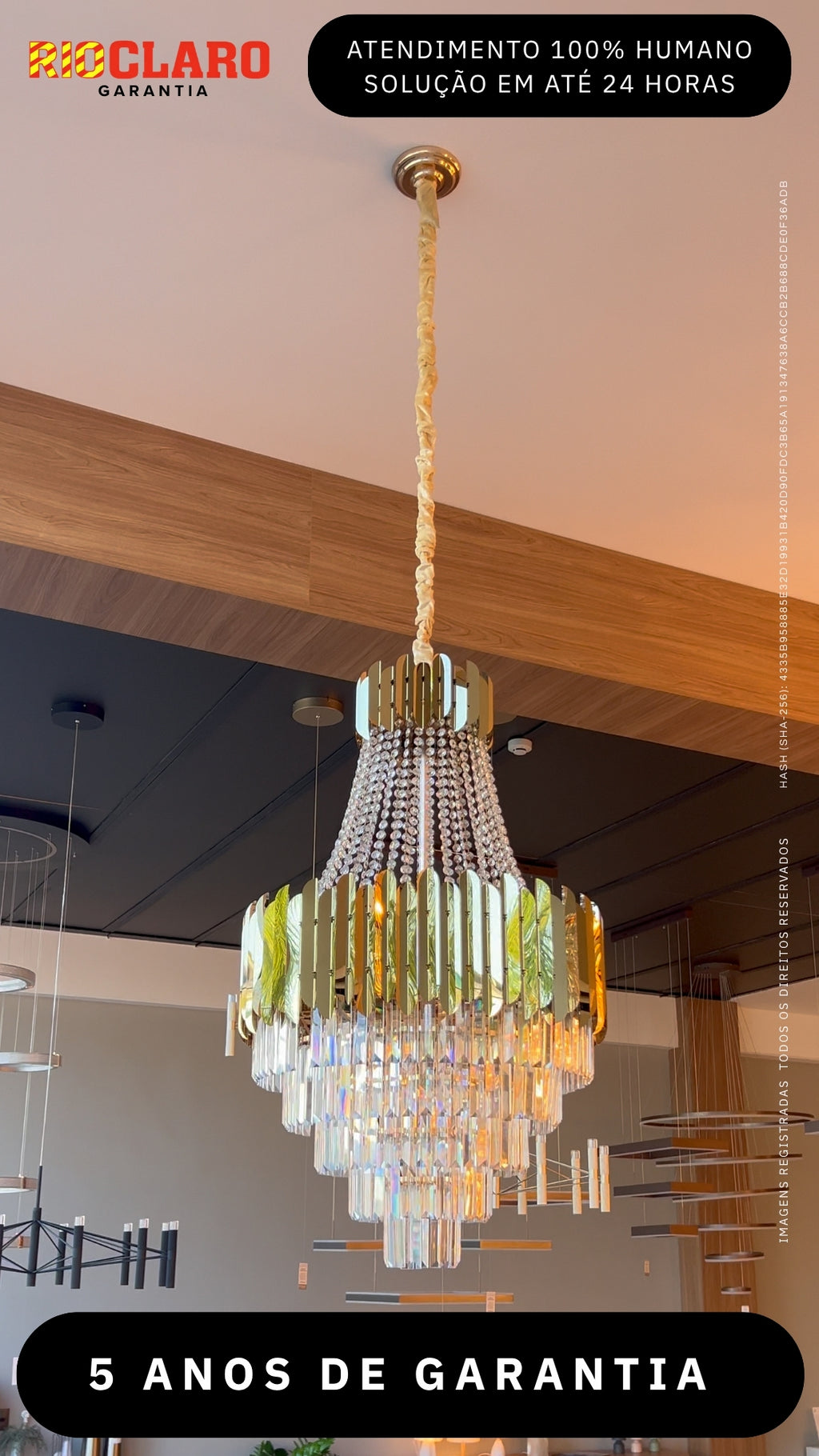 Lustre Pendente De Cristal Legítimo Imperial Dourado