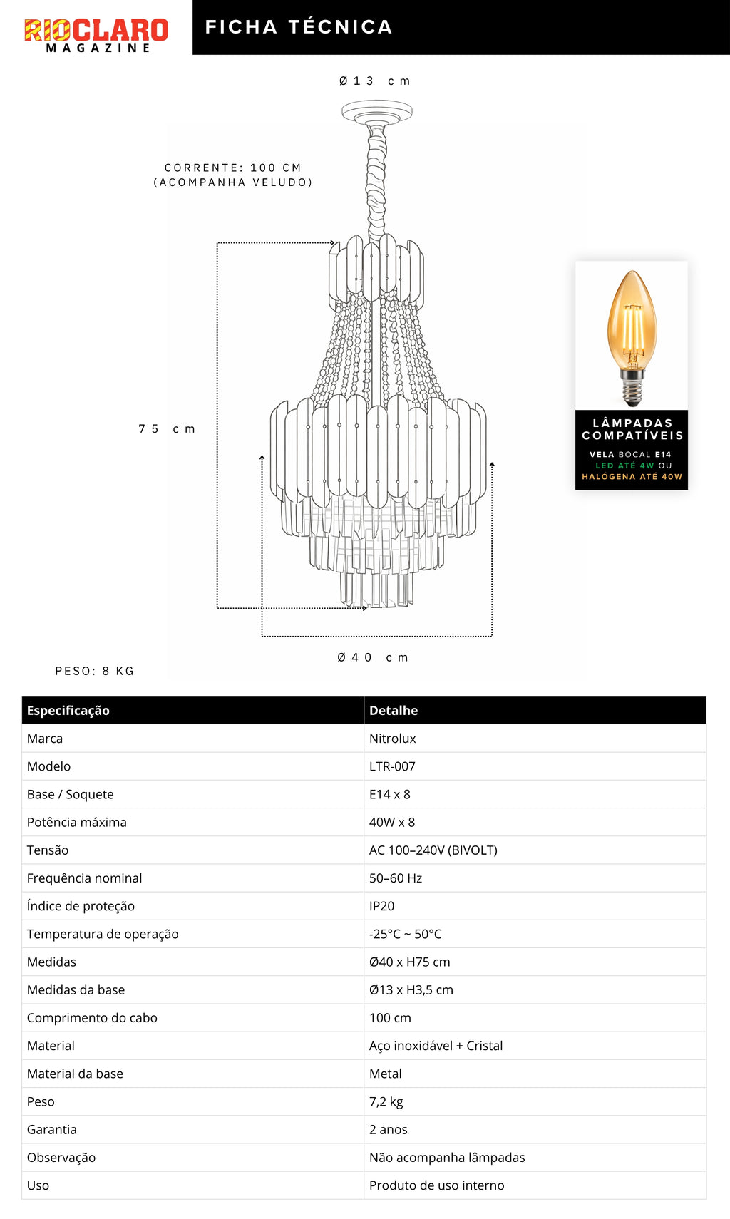 Lustre Pendente Imperial de Cristal Legítimo K9 - Dourado Bivolt