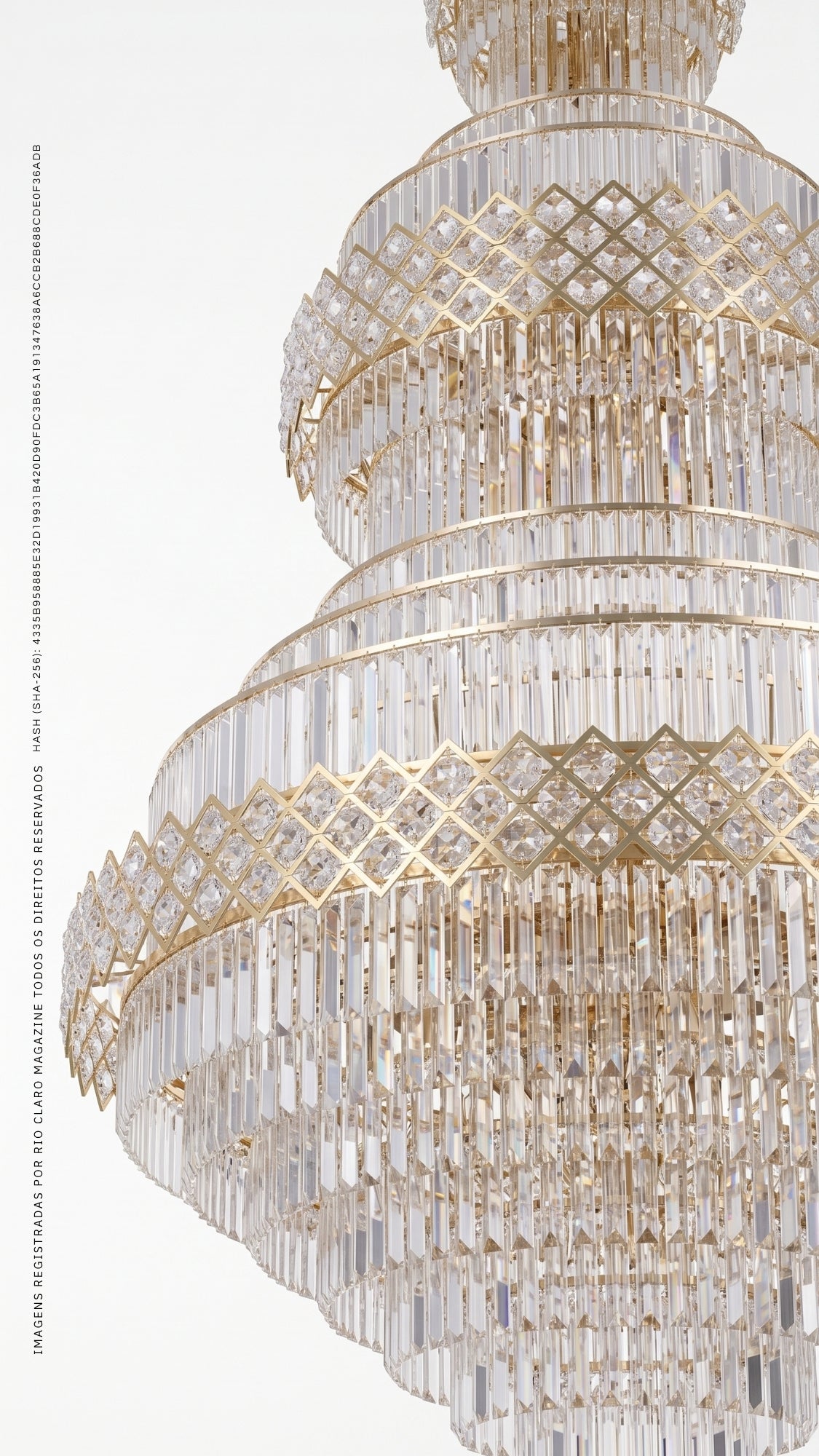 LUSTRE PARA SALA COM PÉ DIREITO ALTO IMPERIAL CRISTAL LEGÍTMO