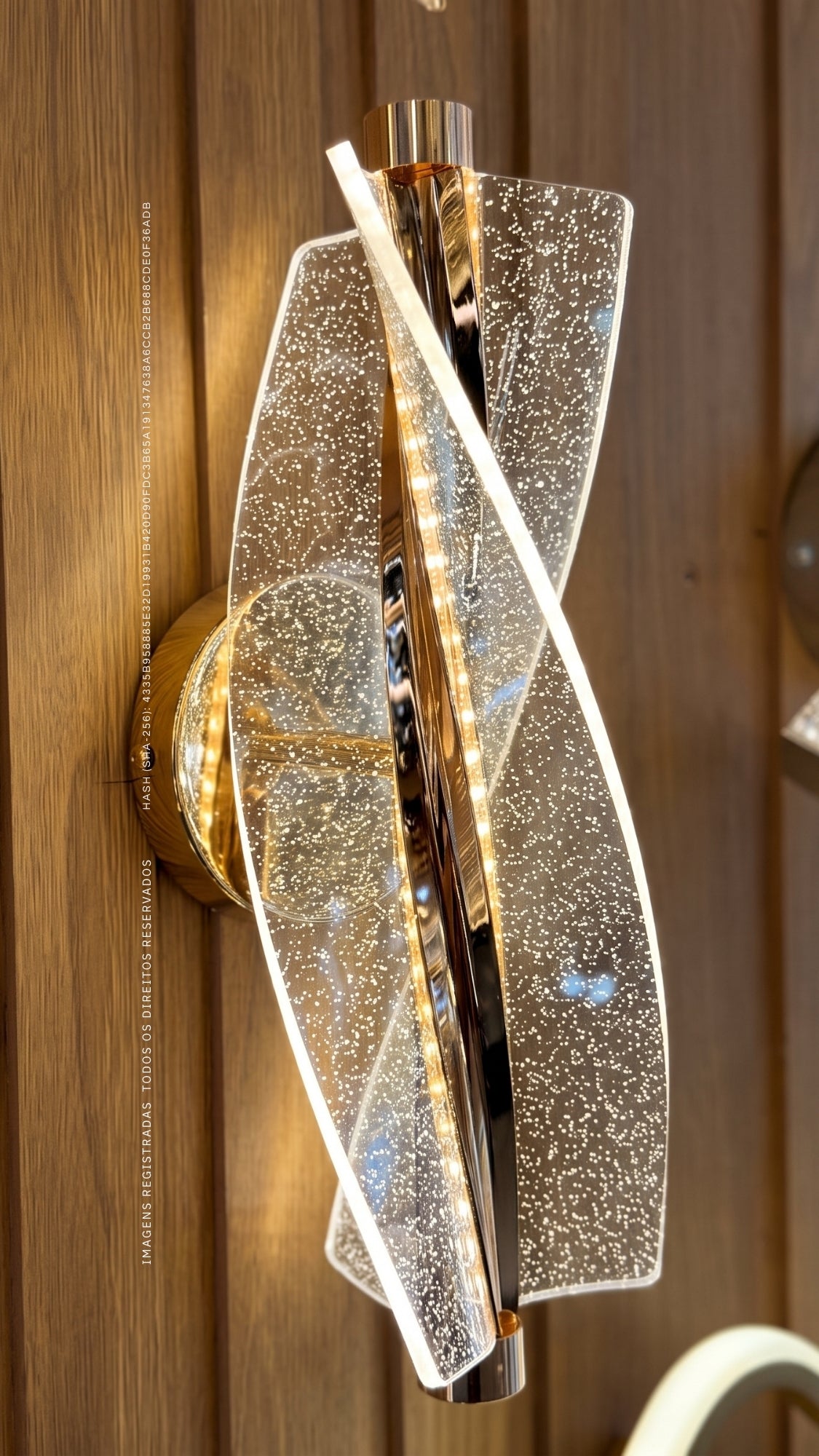 Arandela Led Moderna Espiral Dourada 17w Luz Quente Bivolt