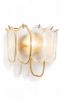 Arandela Murano Petit Petals Gold Cristal K9 Dourada Luxo E14 Parede Sala Quarto
