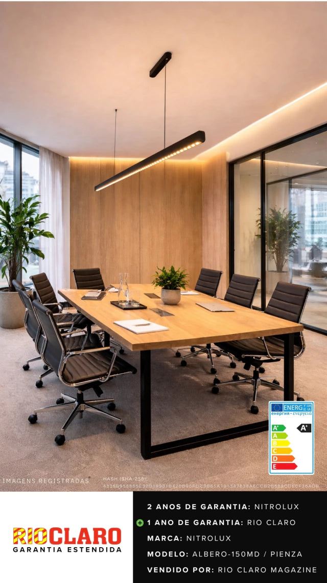 Pendente Linear Horizzontale Retangular 120cm Led Integrado Nitrolux