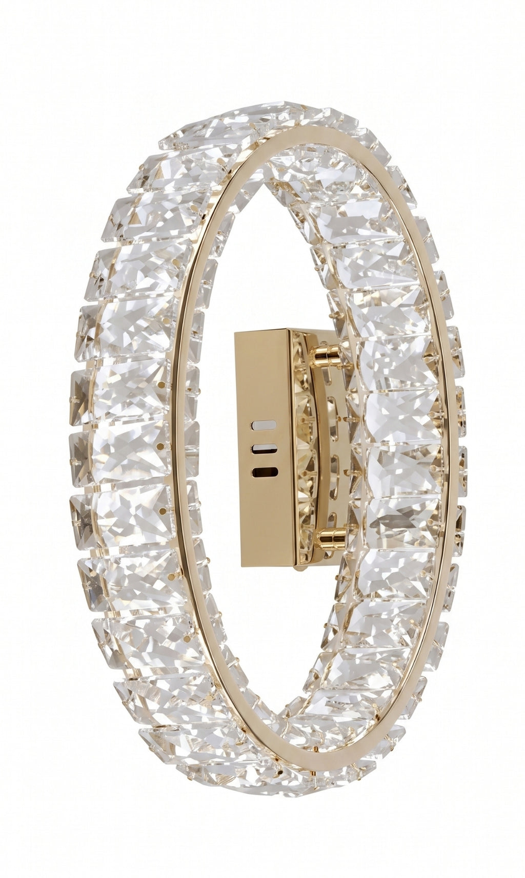 Arandela Parede Cristal Dourada Led Letras Alfabeto A - Z
