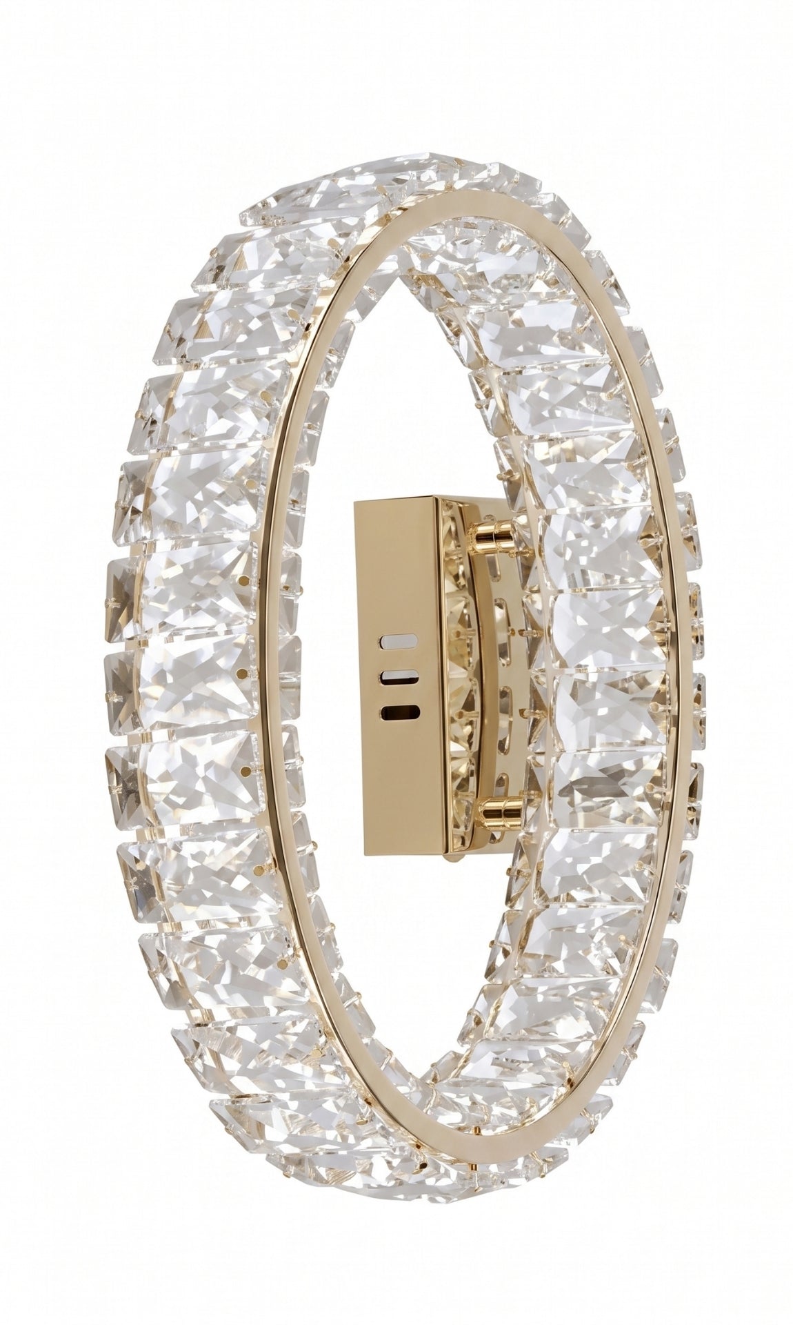 Arandela Parede Cristal Dourada Led Letras Alfabeto A - Z