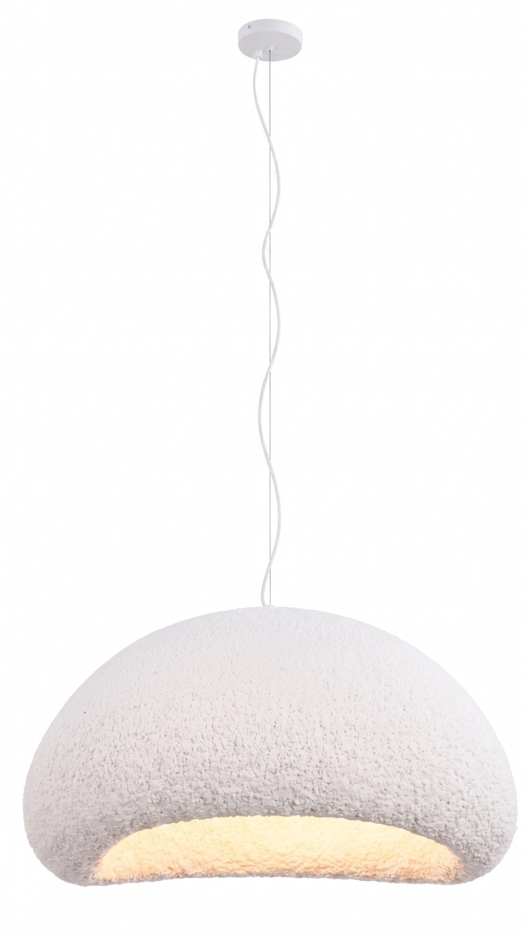 Luminária Pendente Teto Wabi-Sabi Resina Branca 50cm Bivolt
