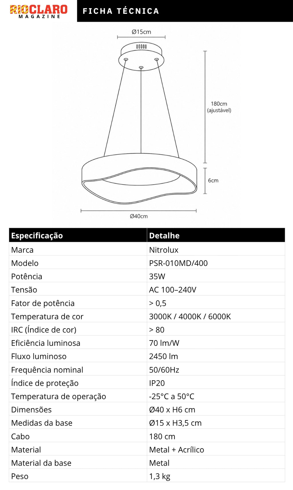 Pendente Led Luminária Orgânico Madeira Teto Mesa Bivolt