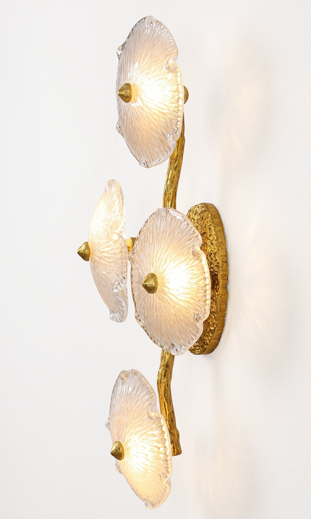 Arandela Dourada Fiore Di Murano - Design Orgânico