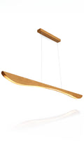 Lustre Pendente Linear Madeira 150cm LED 3000K Bivolt Albero Pienza