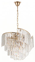 Lustre Pendente De Cristal Luxuoso Dourado Bright Crystal I