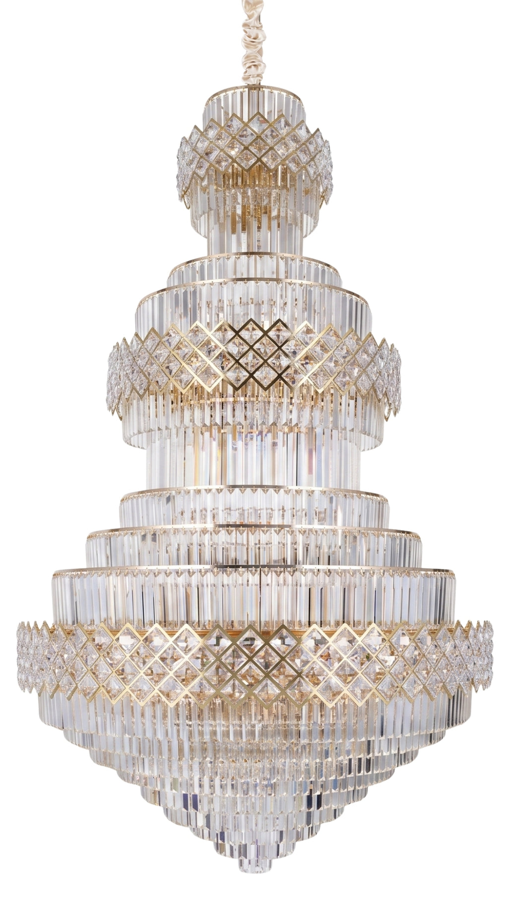 LUSTRE PARA SALA COM PÉ DIREITO ALTO IMPERIAL CRISTAL LEGÍTMO