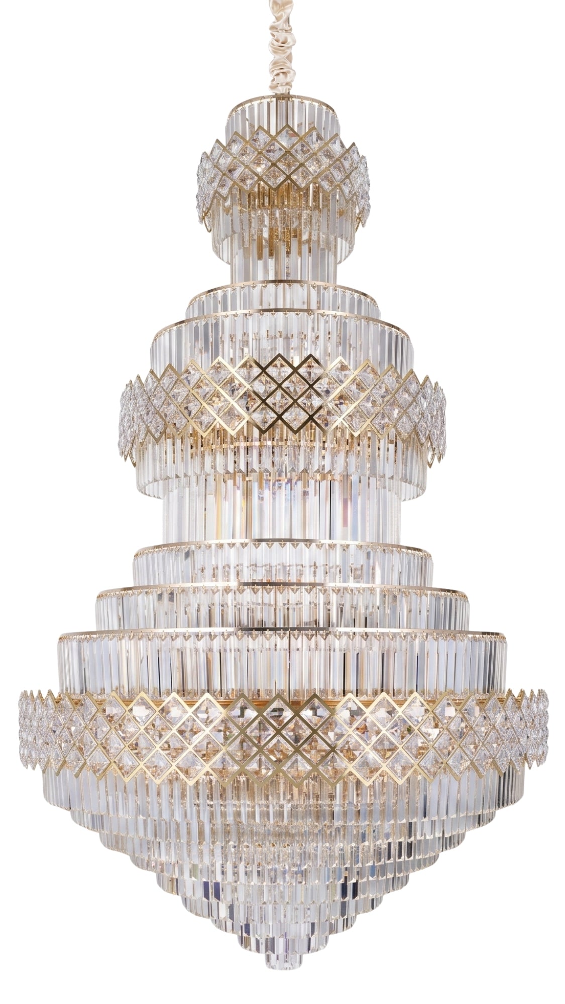 LUSTRE PARA SALA COM PÉ DIREITO ALTO IMPERIAL CRISTAL LEGÍTMO