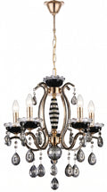 Lustre Candelabro de Cristal Legítimo Tudor 3 Braços Preto e Dourado